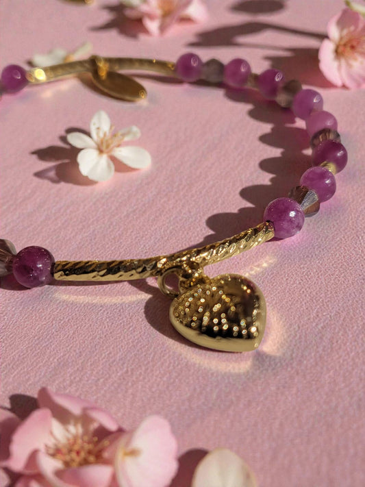 Tender Heart (pink tourmaline jade) met hart