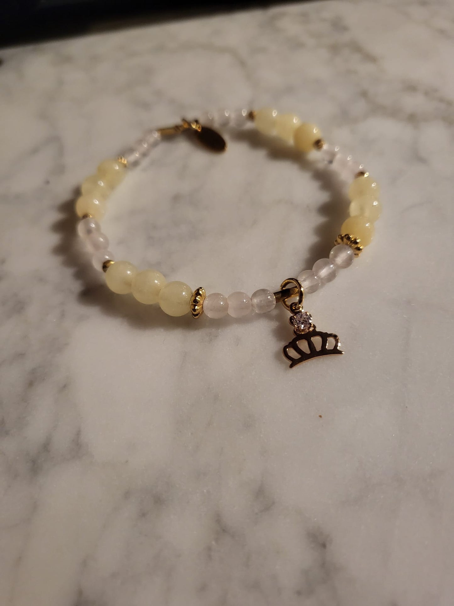 Yellow Crown of Joy (Citrine en Rose Quartz)