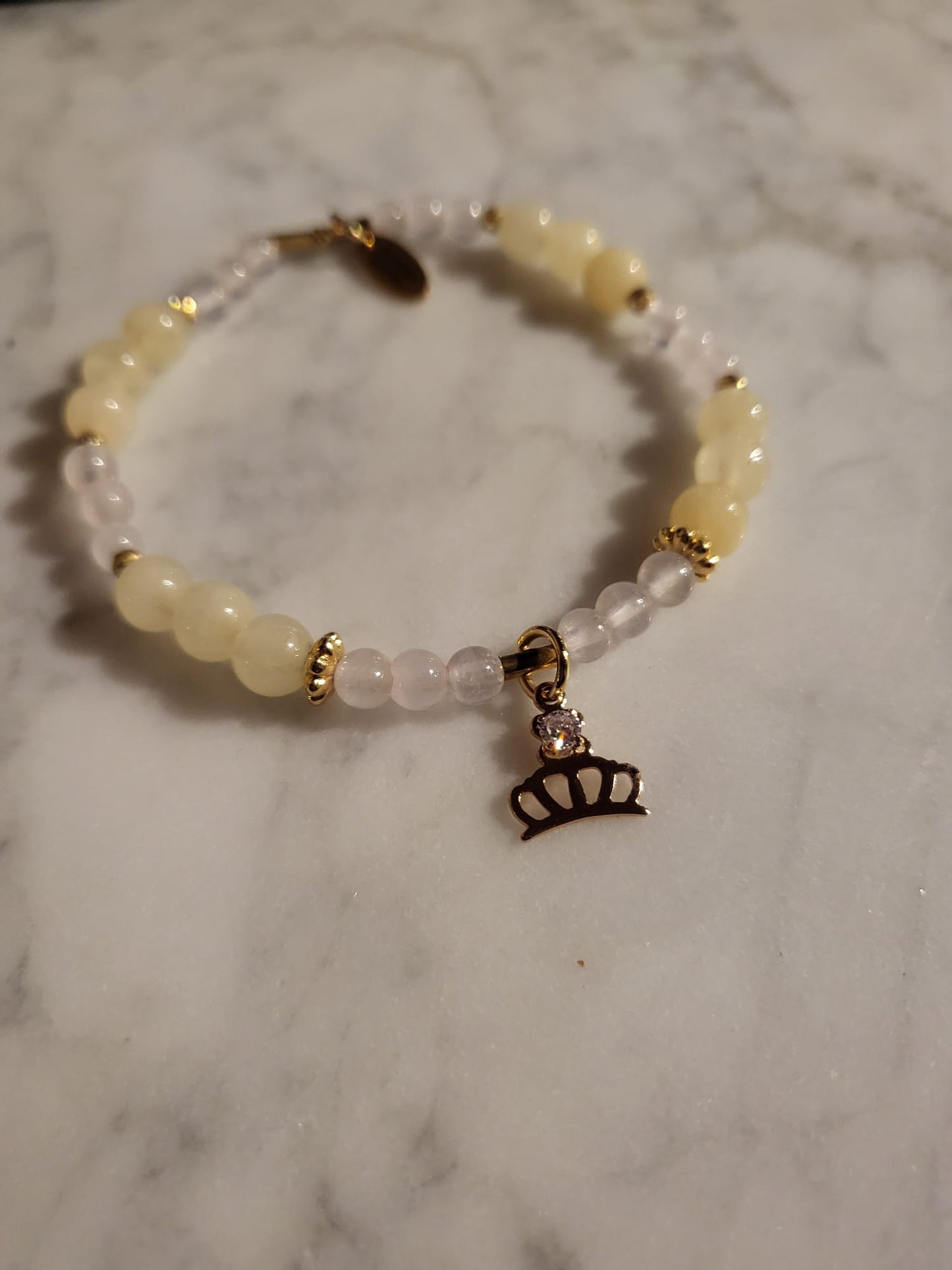 Yellow Crown of Joy (Citrine en Rose Quartz)